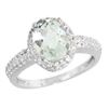 Natural 1.91 ctw Green-amethyst & Diamond Engagement Ring 10K White Gold - REF-31X7A