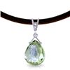 Genuine 6.51 ctw Green Amethyst & Diamond Necklace Jewelry 14KT White Gold - REF-26T9A