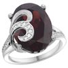 Image 1 : Natural 11.18 ctw ruby & Diamond Engagement Ring 14K White Gold - REF-96K8R