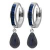 Genuine 7.8 ctw Sapphire Earrings Jewelry 14KT White Gold - REF-45T8A