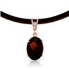 Genuine 7.56 ctw Garnet & Diamond Necklace Jewelry 14KT Rose Gold - REF-53K8V