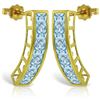 Genuine 4.5 ctw Aquamarine Earrings Jewelry 14KT Yellow Gold - REF-50X6M