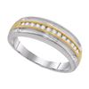 0.25 CTW Mens Diamond Wedding Anniversary Ring 10KT Two-tone Gold - REF-30F2N