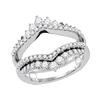 0.97 CTW Diamond Wrap Ring 14KT White Gold - REF-109X4Y