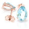 Genuine 3.15 ctw Aquamarine Earrings Jewelry 14KT Rose Gold - REF-30H2X