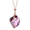 Genuine 10.75 ctw Amethyst Necklace Jewelry 14KT Rose Gold - REF-25Y4F