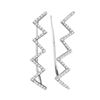 0.20 CTW Diamond Chevron Climber Earrings 10KT White Gold - REF-22F4N