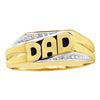 0.01 CTW Mens Diamond Dad Ring 10KT Yellow Gold - REF-14W9K