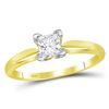 Image 1 : 0.72 CTW Princess Diamond Solitaire Bridal Engagement Ring 14KT Yellow Gold - REF-206X2Y