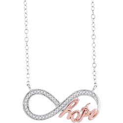 0.10 CTW Diamond Infinity Hope Rose-tone Pendant 10KT White Gold - REF-19M4H