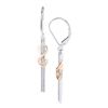 Image 1 : 0.10 CTW Diamond Drop Dangle Stick Earrings 10KT Two-tone Gold - REF-16N4F