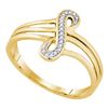 Image 1 : 0.04 CTW Diamond Infinity Strand Ring 10KT Yellow Gold - REF-13F4N