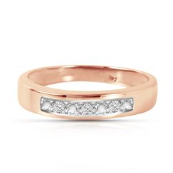 Genuine 0.02 ctw Diamond Anniversary Ring Jewelry 14KT Rose Gold - REF-46R2P