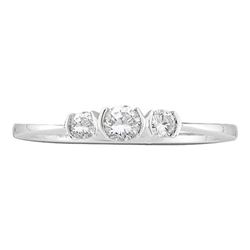0.26 CTW Diamond 3-stone Bridal Engagement Ring 10KT White Gold - REF-22X4Y