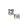 0.30 CTW Diamond Square Cluster Earrings 10KT Yellow Gold - REF-19X4Y