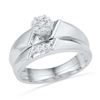 0.13 CTW Diamond Cluster Bridal Engagement Ring 10KT White Gold - REF-30H2M