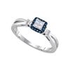 0.16 CTW Princess Blue Color Diamond Fashion Ring 14KT White Gold - REF-32X9Y