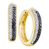 0.65 CTW Black Color Diamond Hoop Earrings 14KT Yellow Gold - REF-64K4W