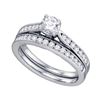 1 CTW Diamond Bridal Wedding Engagement Ring 14KT White Gold - REF-228M2H