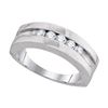 0.50 CTW Mens Diamond Wedding Ring 10KT White Gold - REF-52X4Y