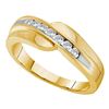 0.25 CTW Mens Diamond Curved Wedding Anniversary Ring 14KT Yellow Gold - REF-37K5W