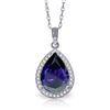 Genuine 5.26 ctw Sapphire & Diamond Necklace Jewelry 14KT White Gold - REF-96Y6F