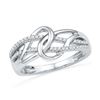 0.16 CTW Diamond Infinity Loop Knot Lasso Ring 10KT White Gold - REF-24H2M