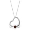 Genuine 0.25 ctw Garnet Necklace Jewelry 14KT White Gold - REF-29N2R