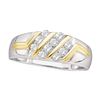 0.50 CTW Mens Diamond Wedding Ring 10KT Two-tone Gold - REF-37Y5X