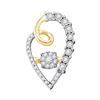 Image 1 : 0.20 CTW Diamond Cluster Heart Pendant 10KT Yellow Gold - REF-31W4K