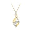 0.14 CTW Diamond Heart Spade Pendant 10KT Yellow Gold - REF-14W9K
