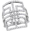 Image 1 : 1.21 CTW Diamond Openwork Symmetrical Knuckle Ring 18KT White Gold - REF-194M9H