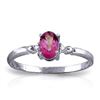 Genuine 0.46 ctw Pink Topaz & Diamond Ring Jewelry 14KT White Gold - REF-27Y3F