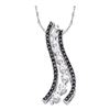 0.50 CTW Black Color Diamond Graduated Journey Pendant 10KT White Gold - REF-37F5N