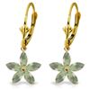 Genuine 2.8 ctw Green Amethyst Earrings Jewelry 14KT Yellow Gold - REF-46R7P
