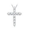 0.33 CTW Diamond Cross Pendant 10KT White Gold - REF-26N9F