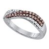 0.39 CTW Cognac-brown Color Diamond Crossover Ring 10KT White Gold - REF-30W2K