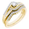 0.50 CTW Diamond Swirl Bridal Engagement Ring 10KT Yellow Gold - REF-47F9N