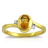 Genuine 0.51 ctw Citrine & Diamond Ring Jewelry 14KT Yellow Gold - REF-25M4T
