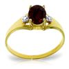 Genuine 0.76 ctw Garnet & Diamond Ring Jewelry 14KT Yellow Gold - REF-20H8X