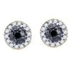 0.20 CTW Black Color Diamond Stud Screwback Earrings 10KT Yellow Gold - REF-12N8F