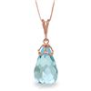 Genuine 10.25 ctw Blue Topaz Necklace Jewelry 14KT Rose Gold - REF-25F3Z