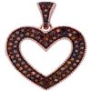 0.25 CTW Red Color Diamond Heart Love Pendant 10KT Rose Gold - REF-28N4F