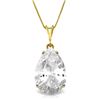 Genuine 5 ctw White Topaz Necklace Jewelry 14KT Yellow Gold - REF-30X3M