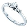 0.19 CTW Diamond Solitaire Bridal Engagement Ring 14KT White Gold - REF-38N9F