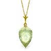 Genuine 9.5 ctw Green Amethyst Necklace Jewelry 14KT Yellow Gold - REF-21V2W