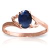 Genuine 1 ctw Sapphire Ring Jewelry 14KT Rose Gold - REF-22T3A