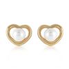 Genuine 4 ctw Pearl Earrings Jewelry 14KT Yellow Gold - REF-40K7V