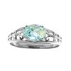 Genuine 1.15 ctw Aquamarine Ring Jewelry 14KT White Gold - REF-35K2V