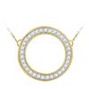 0.50 CTW Diamond Circle Pendant 10KT Yellow Gold - REF-52F4N